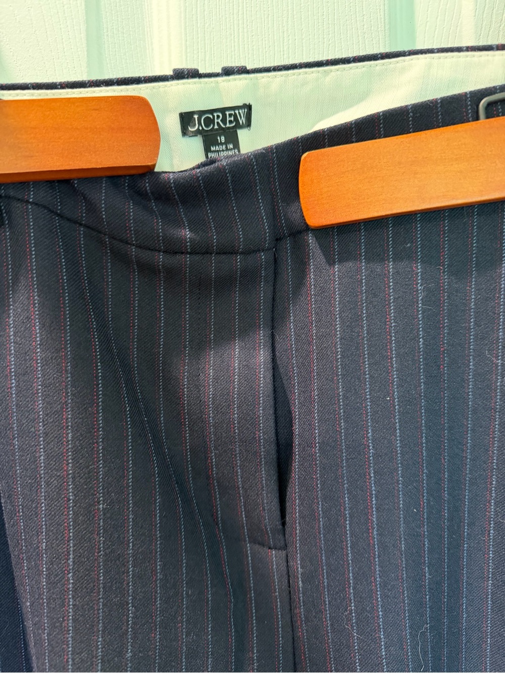J. Crew Navy Pinstripe Dress Trousers - Picture 4 of 9